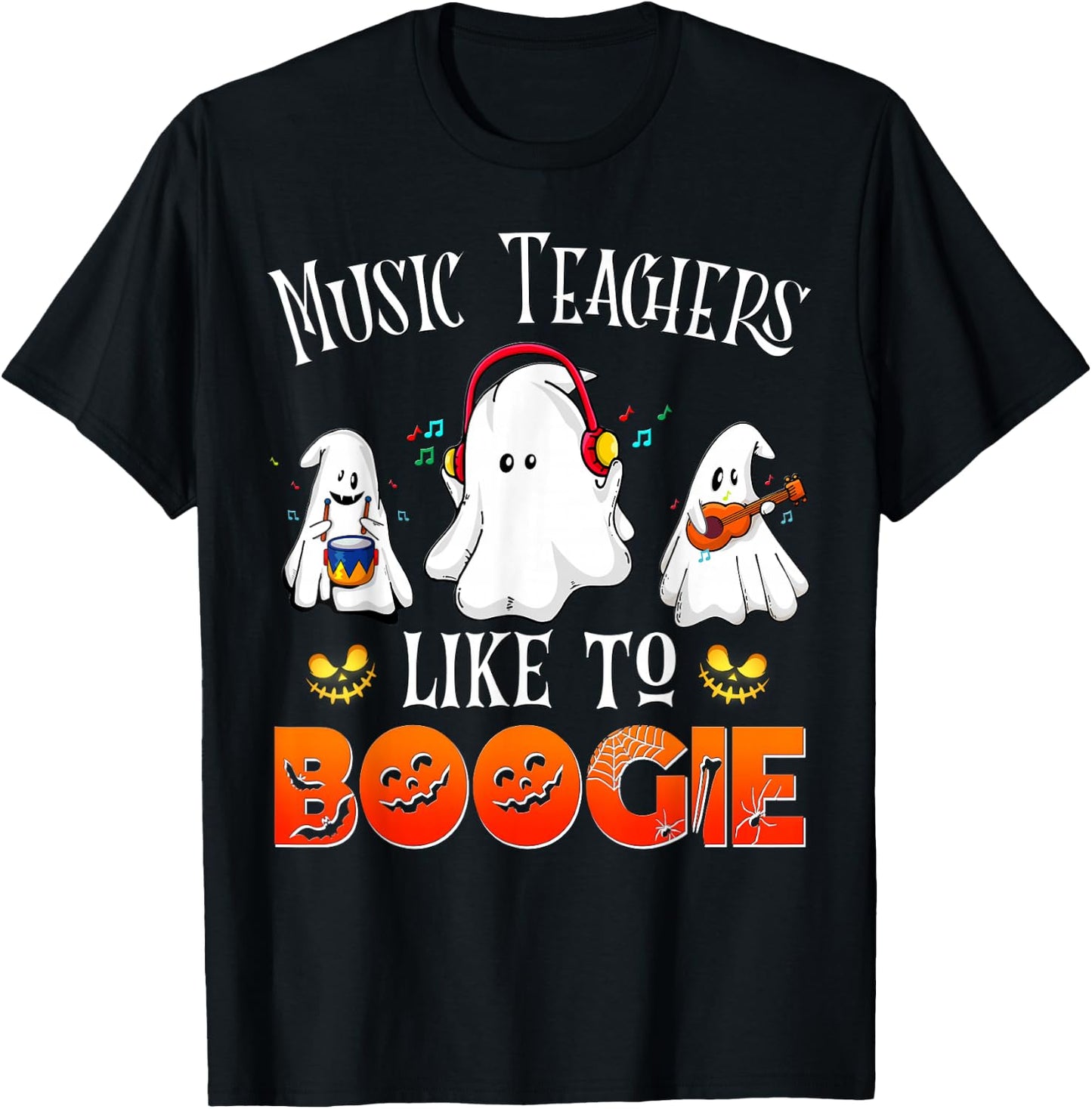Halloween School Marching Band Music Teachers Like to Boogie Men Women T-Shirt - T-Shirt | Black