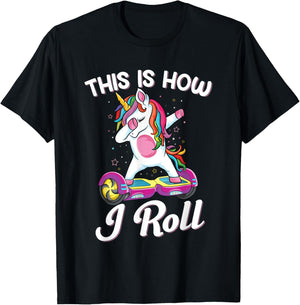 Dabbing unicorn Skater Electric Self Balancing Hoverboard T-Shirt - T-Shirt | Black