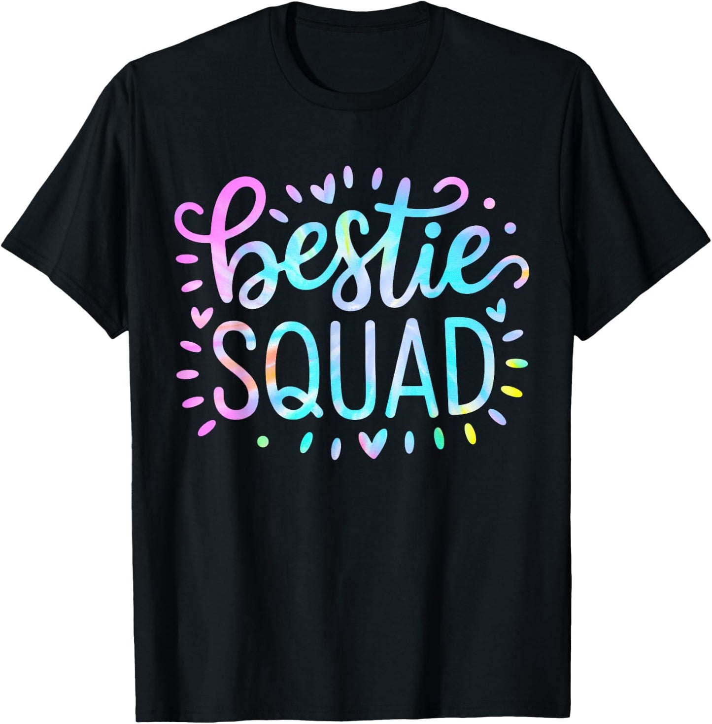 Funny Tie Dye Best Friend Group Matching Bestie Squad BFF T-Shirt - T-Shirt | Black