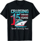 15th Anniversary Cruise Cruising Through 15 Years Couple T-Shirt - T-Shirt | Black