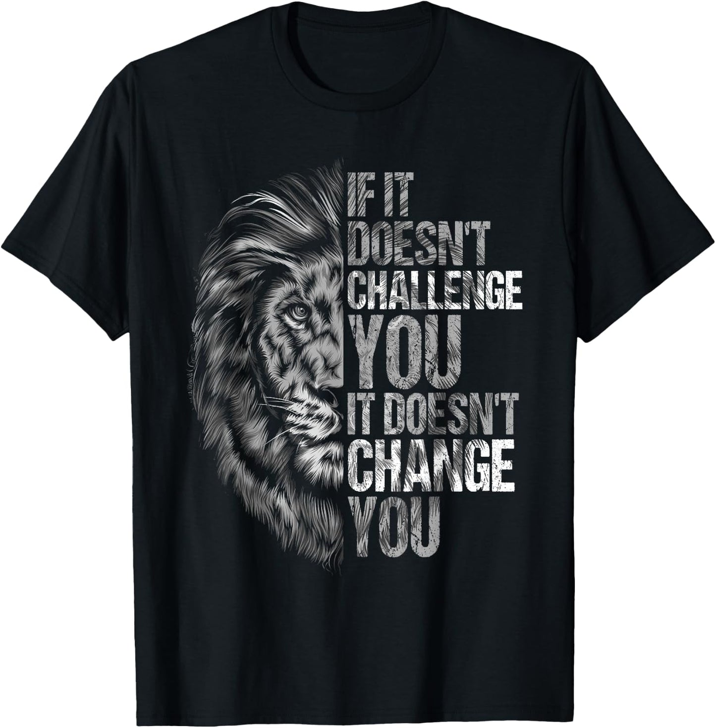 Motivational Training and Fitness Quotes Lion Mindset T-Shirt - T-Shirt | Black