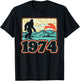 Retro Bigfoot Mountains 50th Birthday 1974 Sasquatch Fifty T-Shirt - T-Shirt | Black