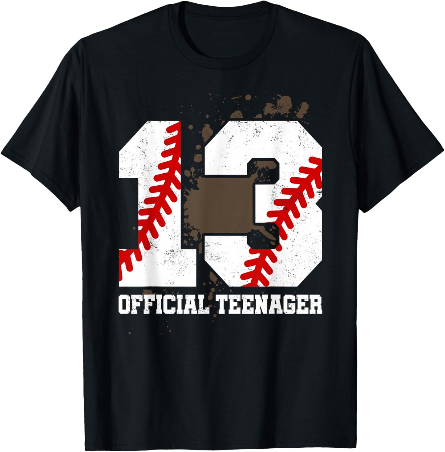 Official Teenager 13th Birthday Baseball 13 Years Old T-Shirt - T-Shirt | Black