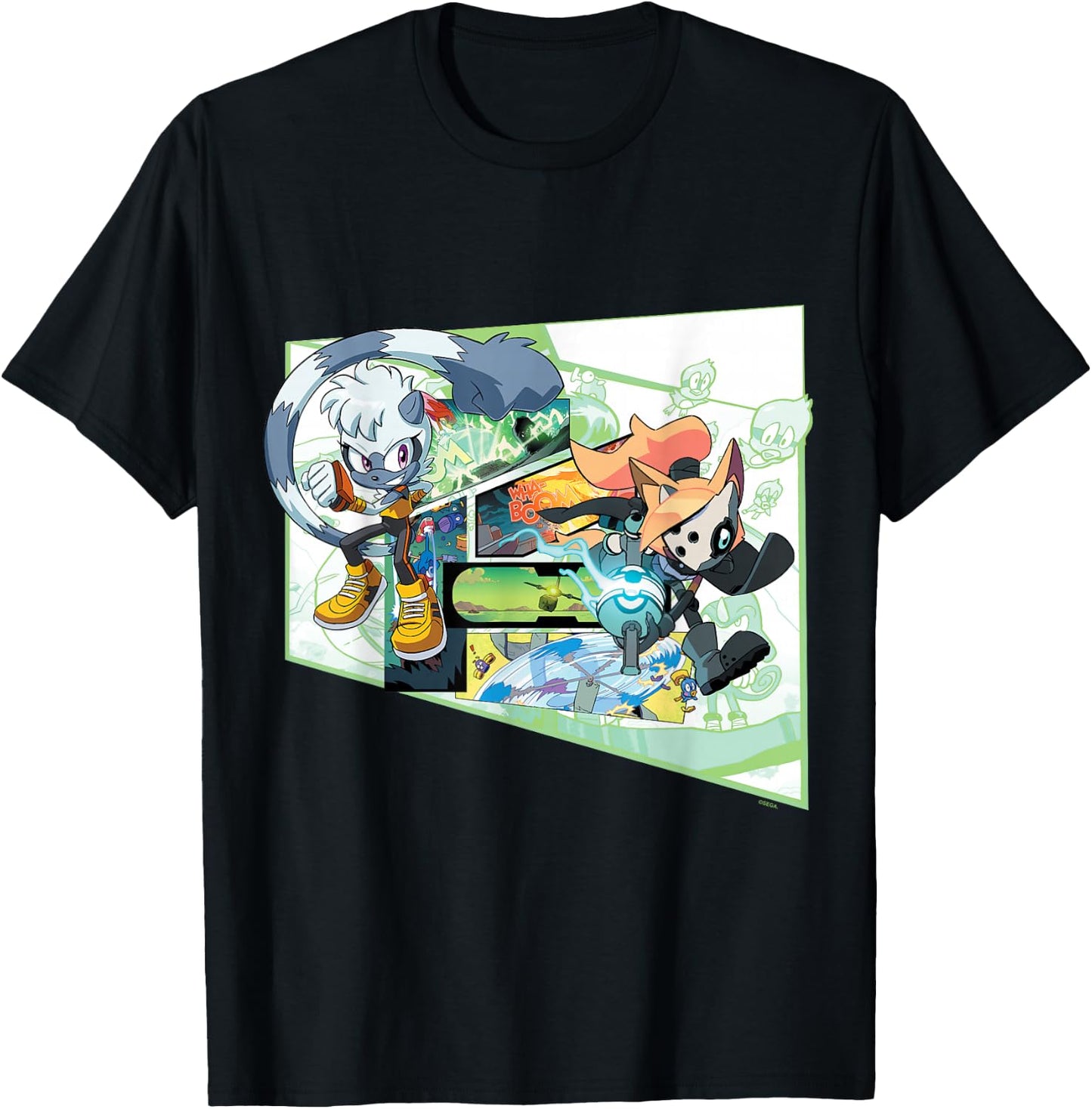Sonic the Hedgehog Tangle & Whisper Comic T-Shirt - T-Shirt | Black