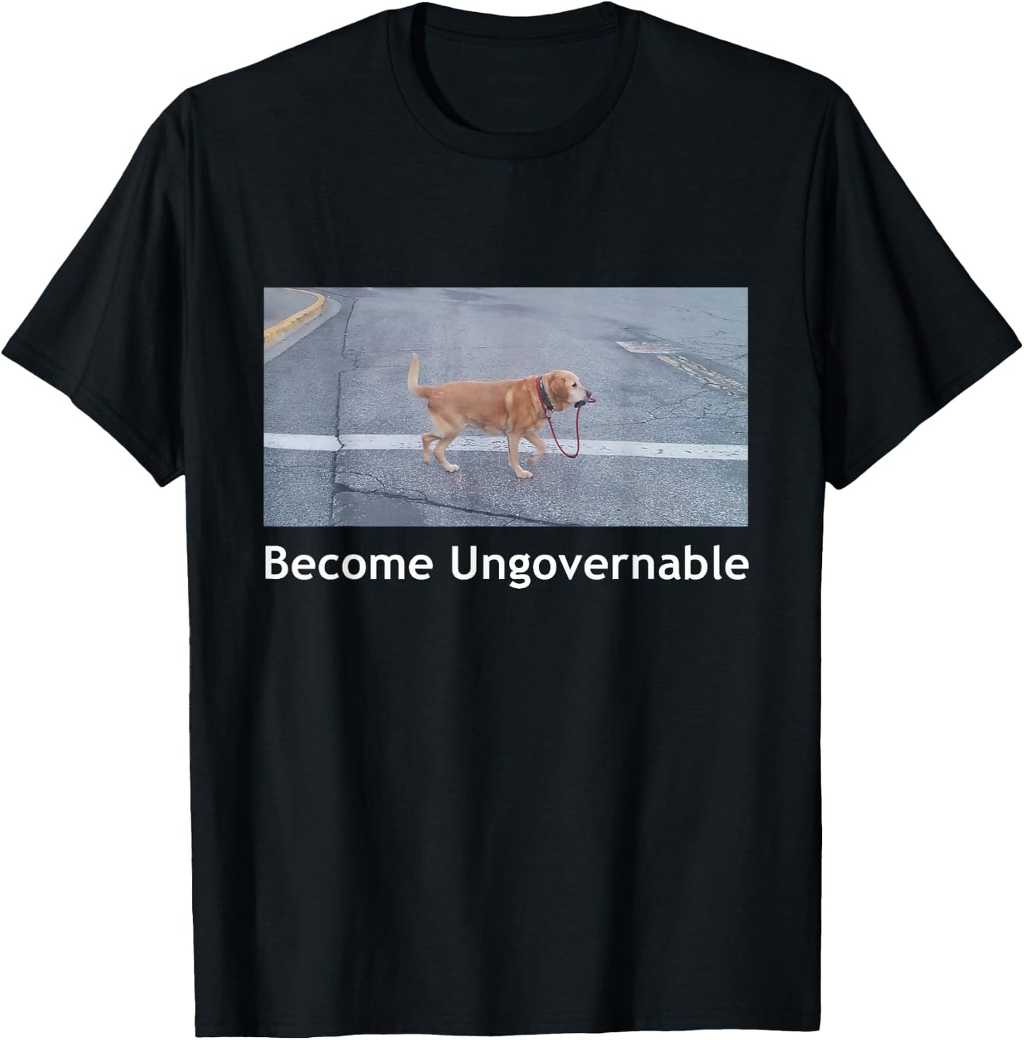 Become Ungovernable Funny Dog Meme Men Women Small T-Shirt - T-Shirt | Black
