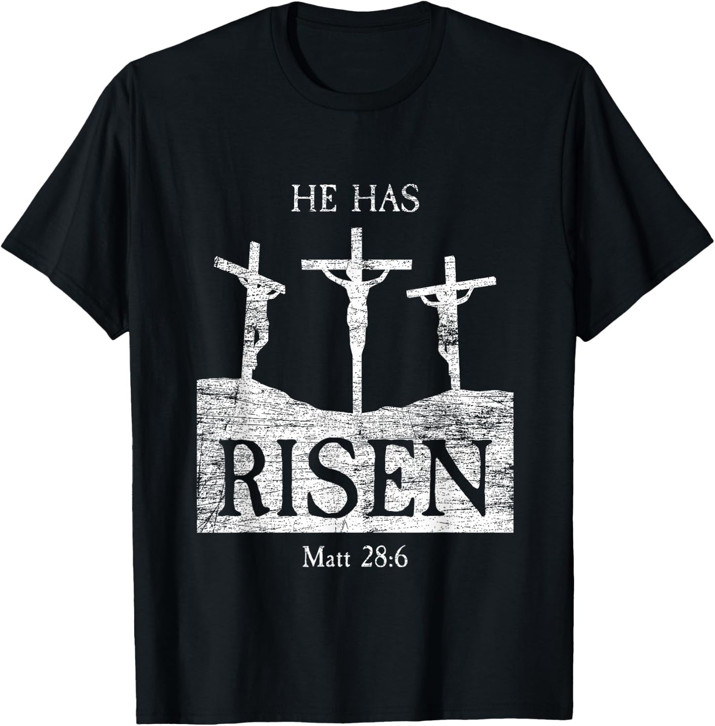 Easter Bible Verse Matthew 28:6 He Has Risen Jesus T-Shirt - T-Shirt | Black
