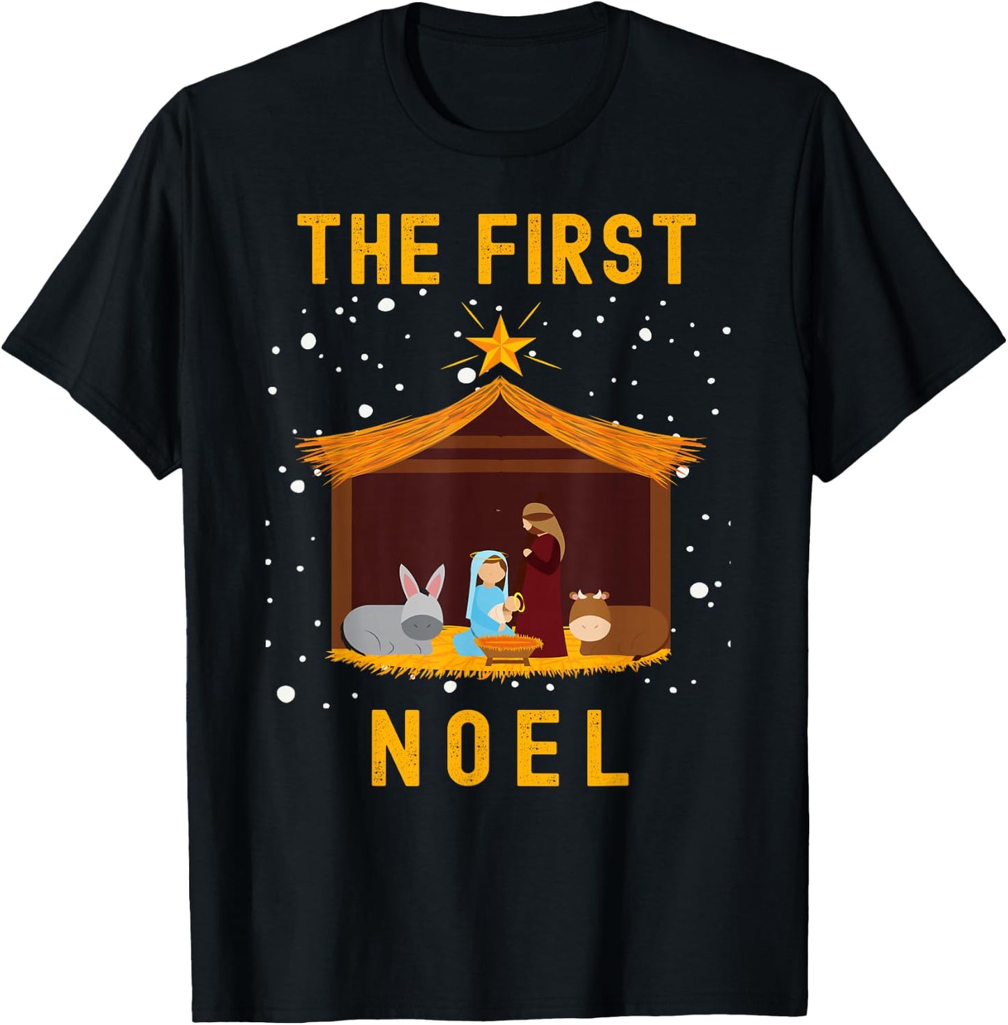 Christian Christmas The First Noel Celebrate The Nativity T-Shirt - T-Shirt | Black