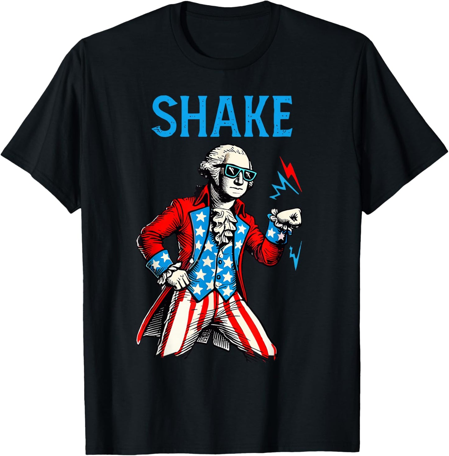 Retro Shake And Bake 4th of July Couple Matching American T-Shirt - T-Shirt | Black