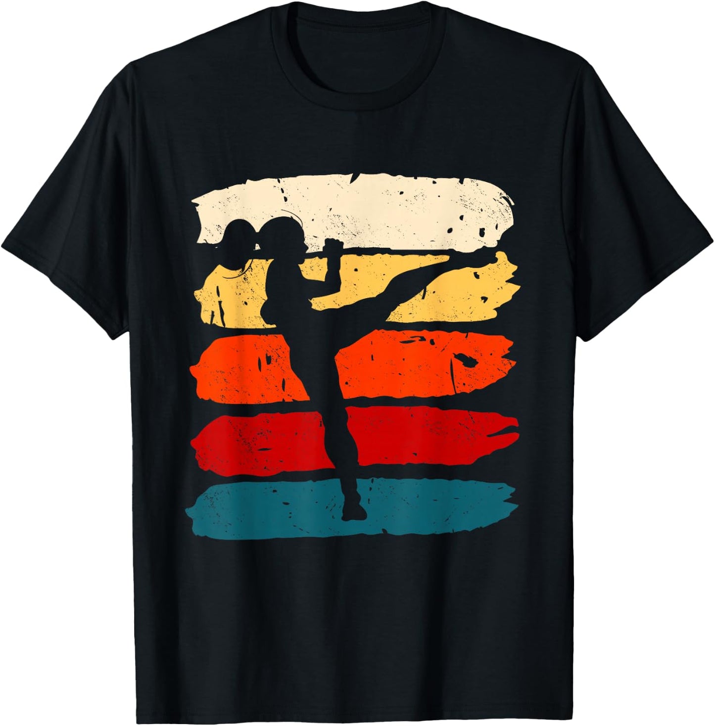 Kickboxing Woman Kickboxer Karate Boxing MMA Fighter T-Shirt - T-Shirt | Black