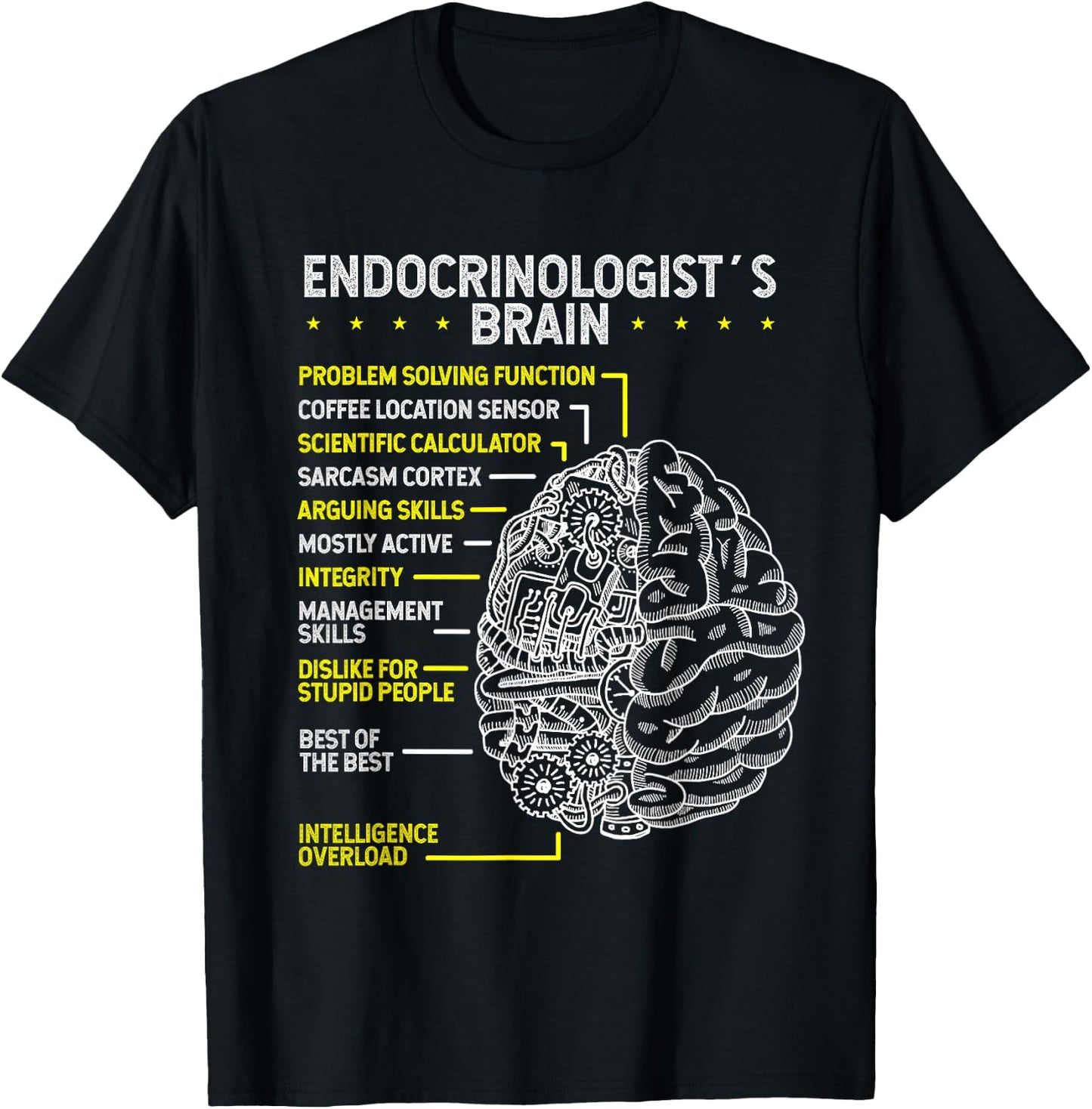 Endocrinologist Endocrine Diabetologsit Brain Endocrinology T-Shirt - T-Shirt | Black