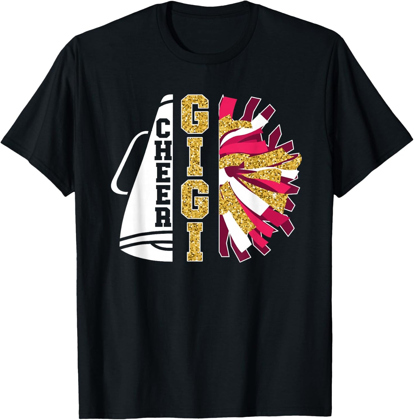 Cute Cheer Gigi Of A Cheerleader Gigi Grandma T-Shirt - T-Shirt | Black