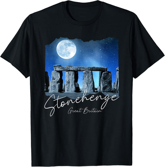 Stonehenge England Souvenir - Stonehenge At Night T-Shirt - T-Shirt | Black