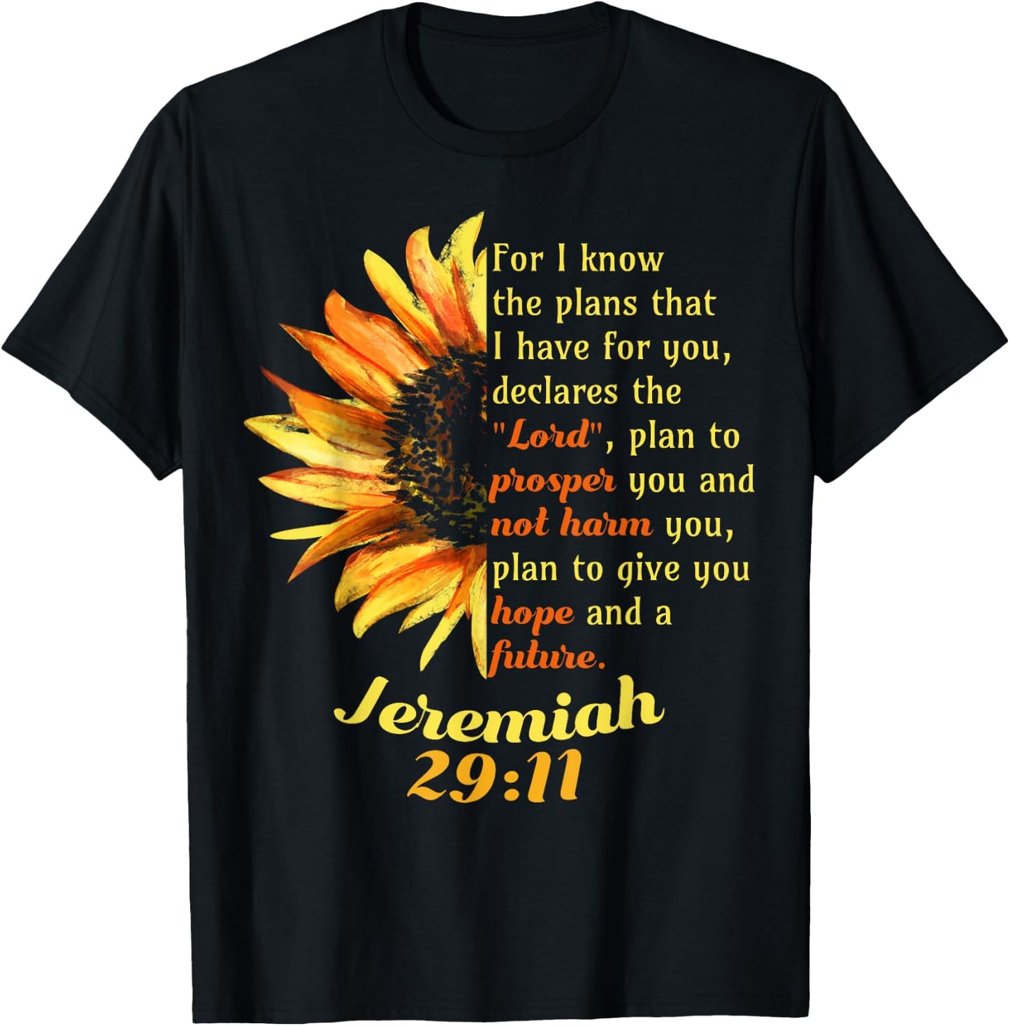 Jeremiah 29:11 Bible Christian Christian T-Shirt - T-Shirt | Black