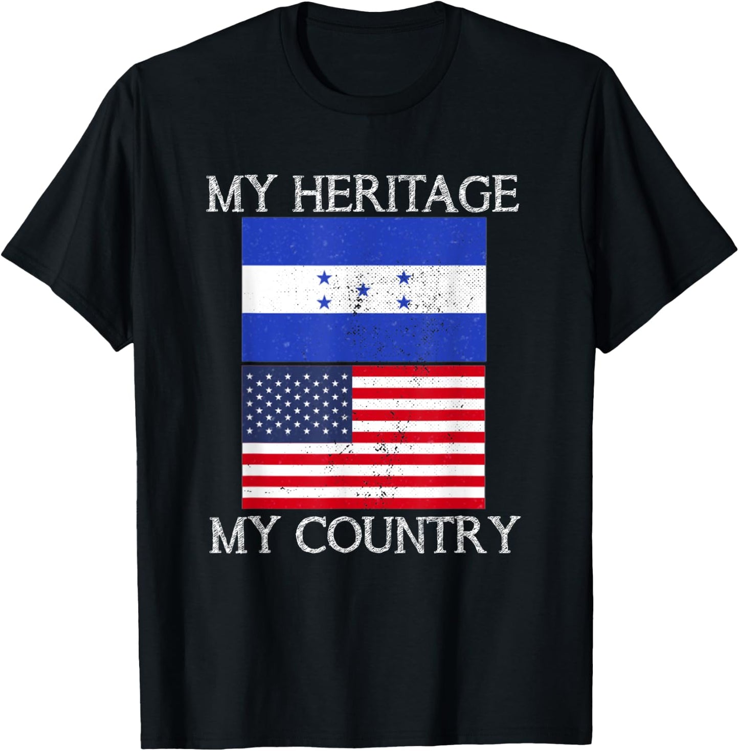 My Heritage My Country Honduran American T-Shirt - T-Shirt | Black