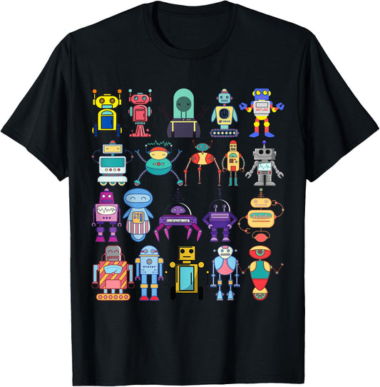 Just a Girl Boy Kid Who Loves Robots -Robotics STEM Gift T-Shirt - T-Shirt | Black
