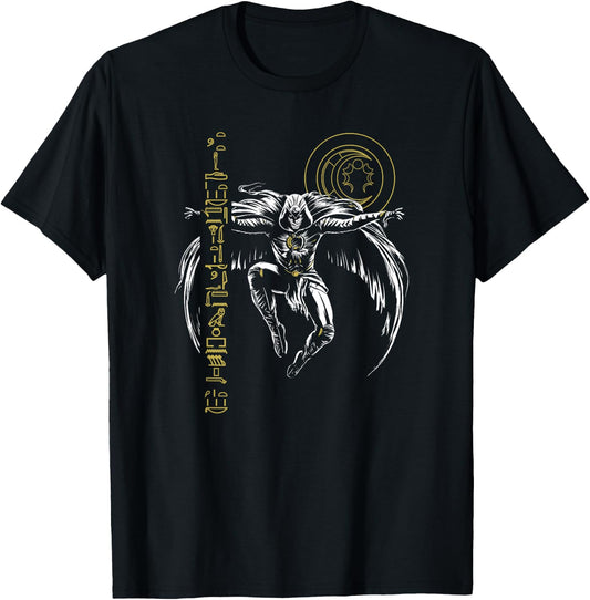 Marvel Moon Knight Action Glyph Poster T-Shirt - T-Shirt | Black