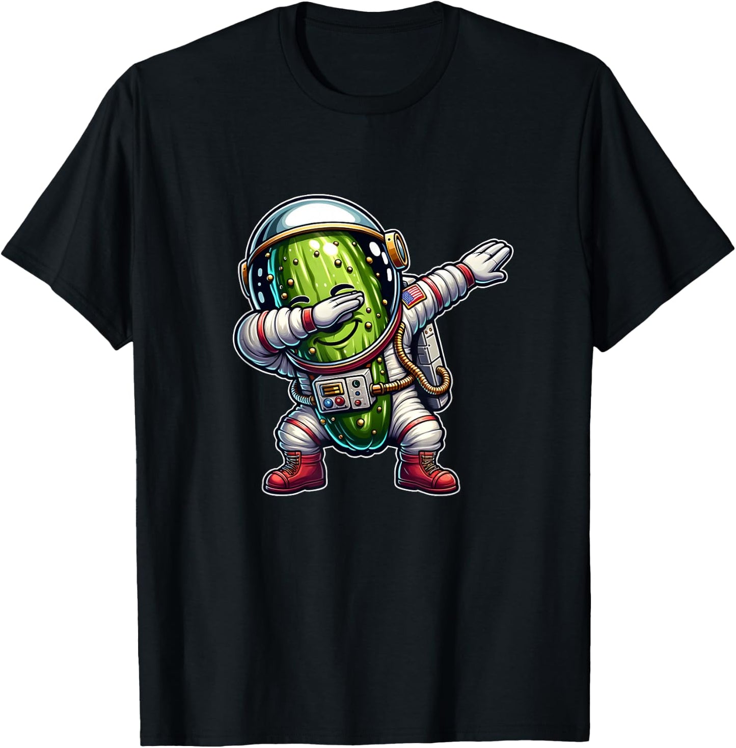 Dabbing Pickle Astronaut Space Odyssey T-Shirt - T-Shirt | Black