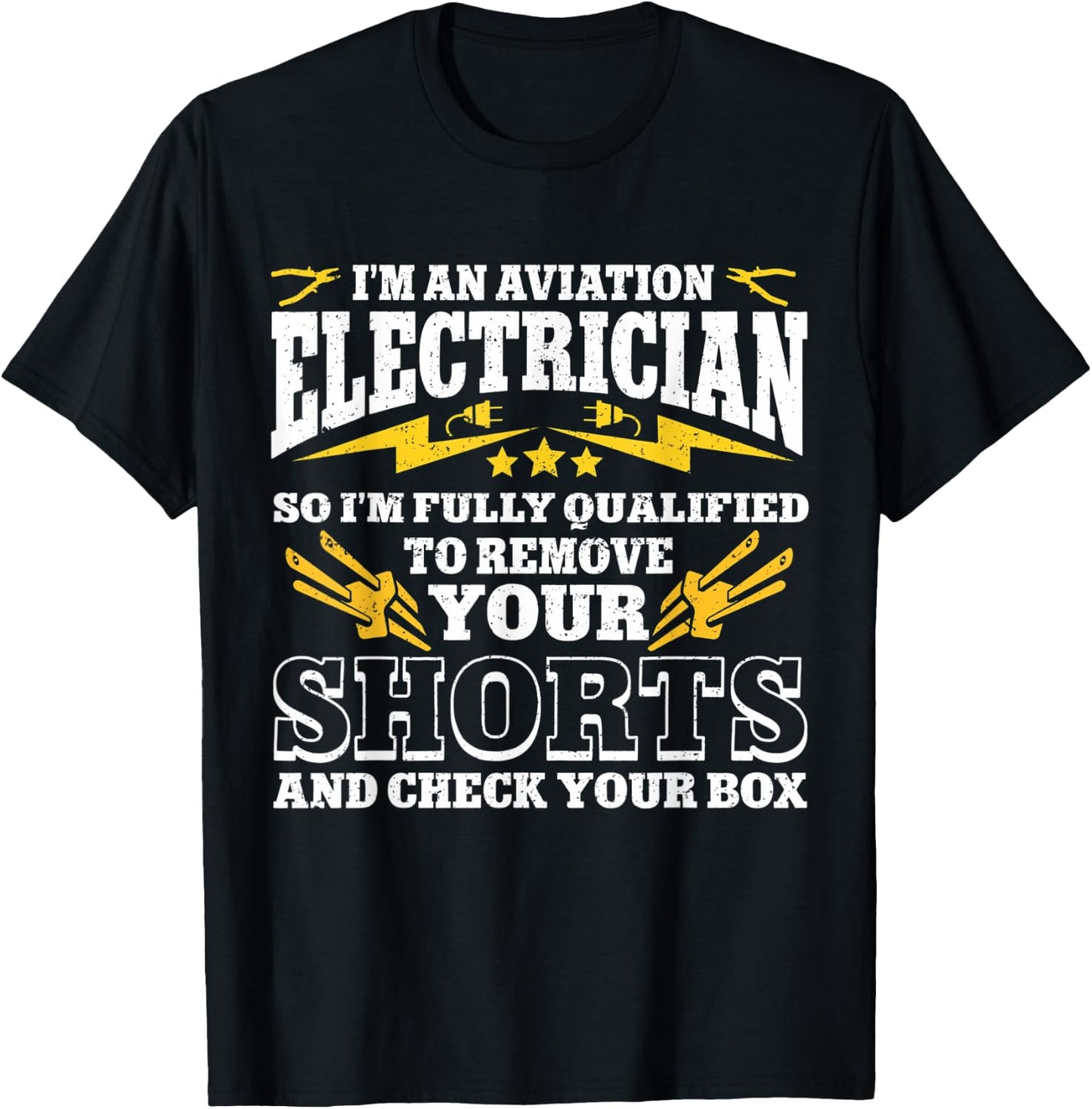 Lineman Electricion Aviation Electrician T-Shirt - T-Shirt | Black