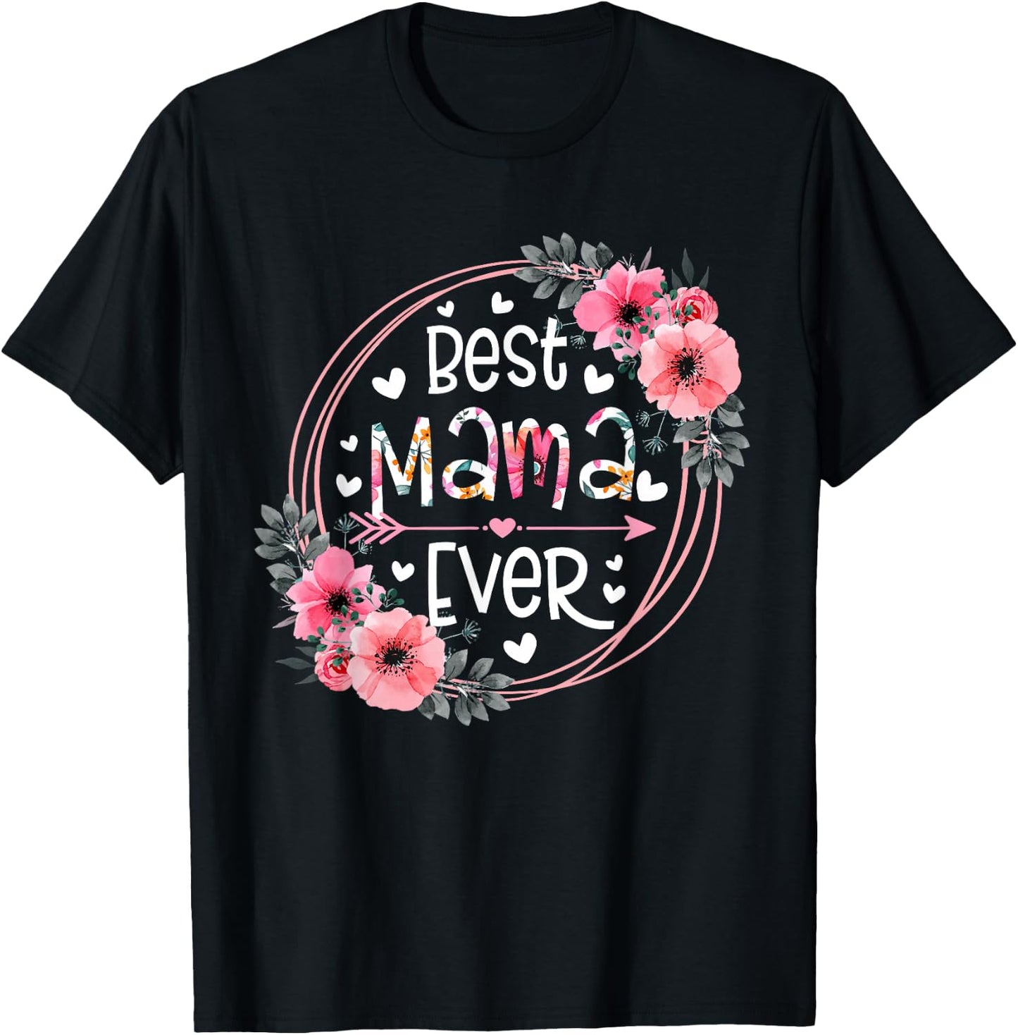 Best Mama Ever Announcement Mothers Day Grandparents T-Shirt - T-Shirt | Black