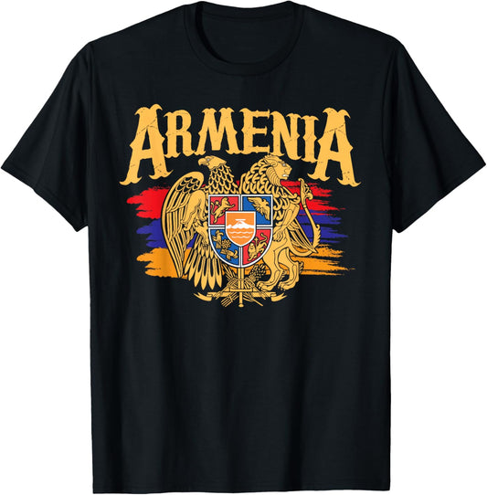 Distressed Armenia Flag - Armenian Diaspora Country Nation T-Shirt - T-Shirt | Black