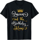 Queen of The Birthday King Bday Party T-Shirt - T-Shirt | Black