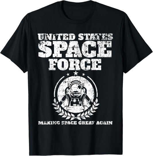 United States Space Force Make Space Great Again T-Shirt - T-Shirt | Black