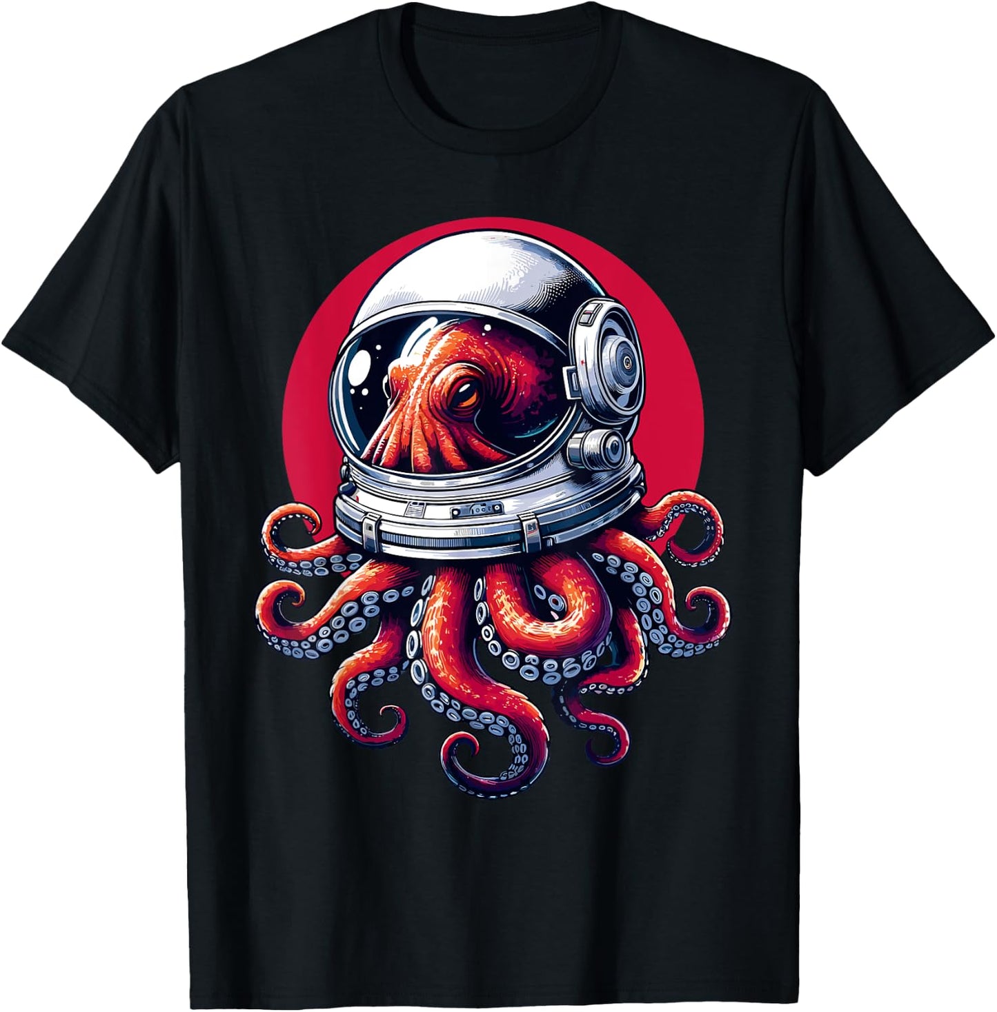 Sci-Fi Octopus Astronaut Octo-naut Astro-pus T-Shirt - T-Shirt | Black