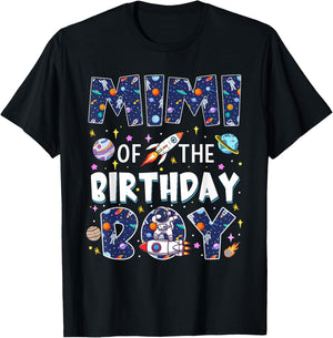 Mimi of The Birthday Boy Astronaut Family Space Planets T-Shirt - T-Shirt | Black