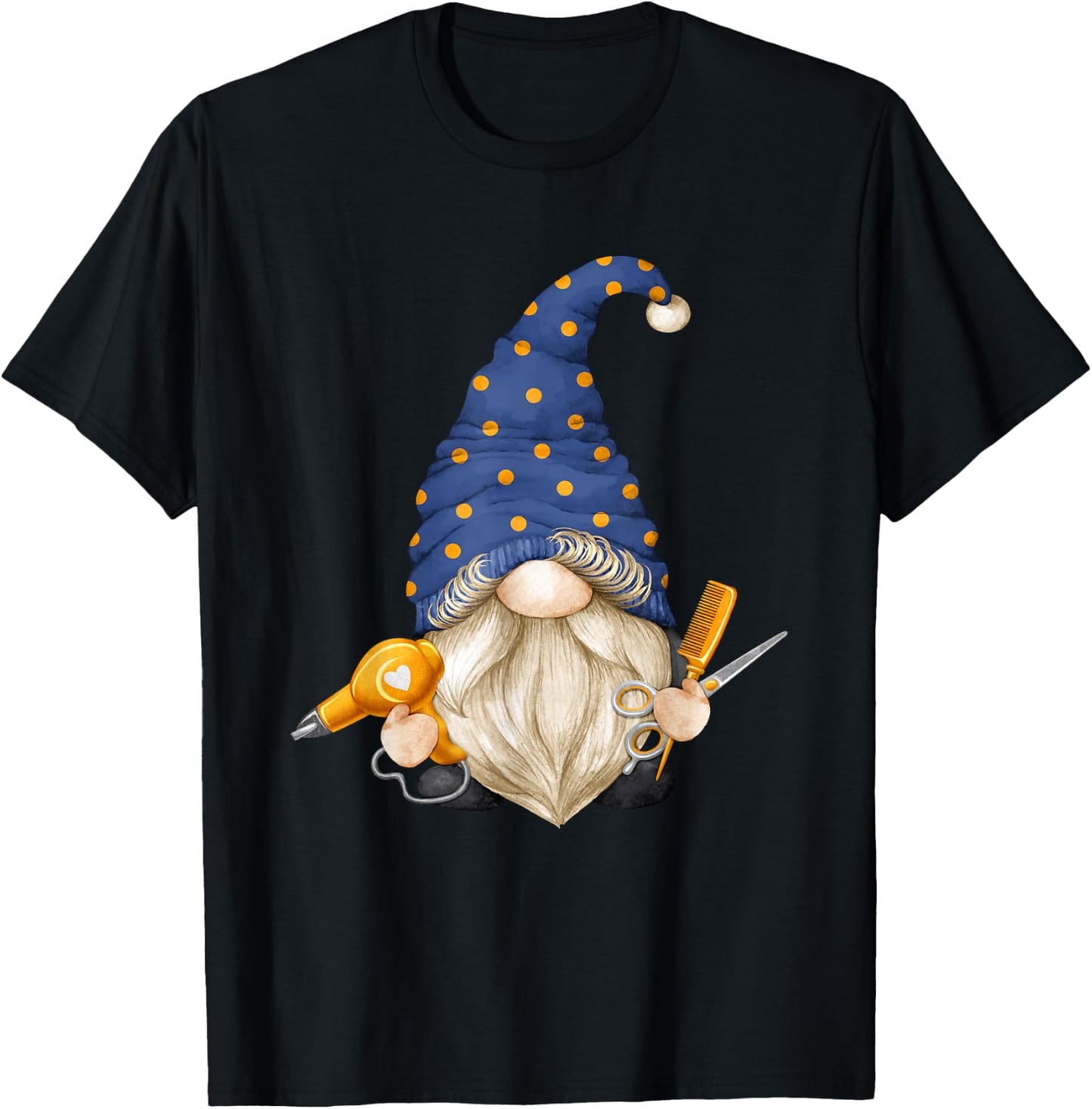 Funny Barber Gnome For Hairdresser With Hairstylist Gnome T-Shirt - T-Shirt | Black