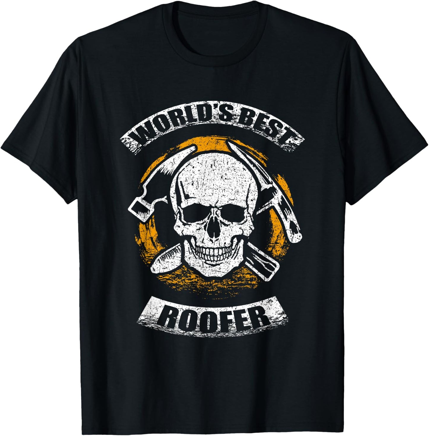 Skull Roofing Tools World's Best Roofer T-Shirt - T-Shirt | Black