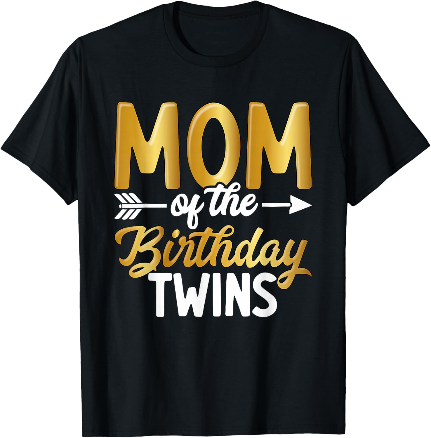 Mom Of The Birthday Twins Mother's Day Maternity T-Shirt - T-Shirt | Black