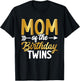 Mom Of The Birthday Twins Mother's Day Maternity T-Shirt - T-Shirt | Black