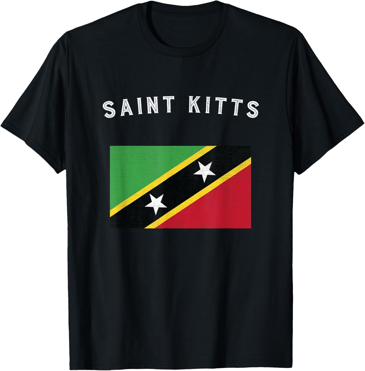 Saint Kitts Flag T-Shirt - T-Shirt | Black
