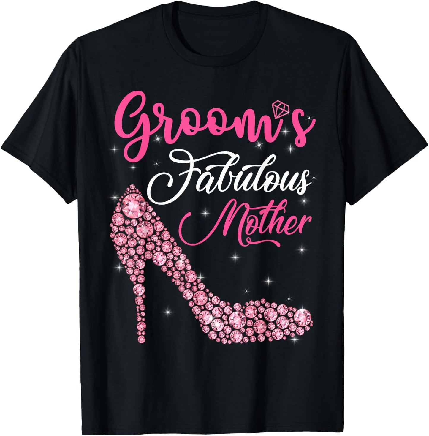 Light Gems Groom's Fabulous Mother Happy Marry Day Vintage T-Shirt - T-Shirt | Black