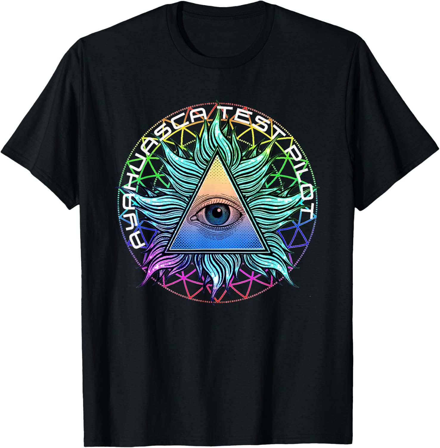 For Ayahuasca Test Pilots with All See Eyes T-Shirt - T-Shirt | Black