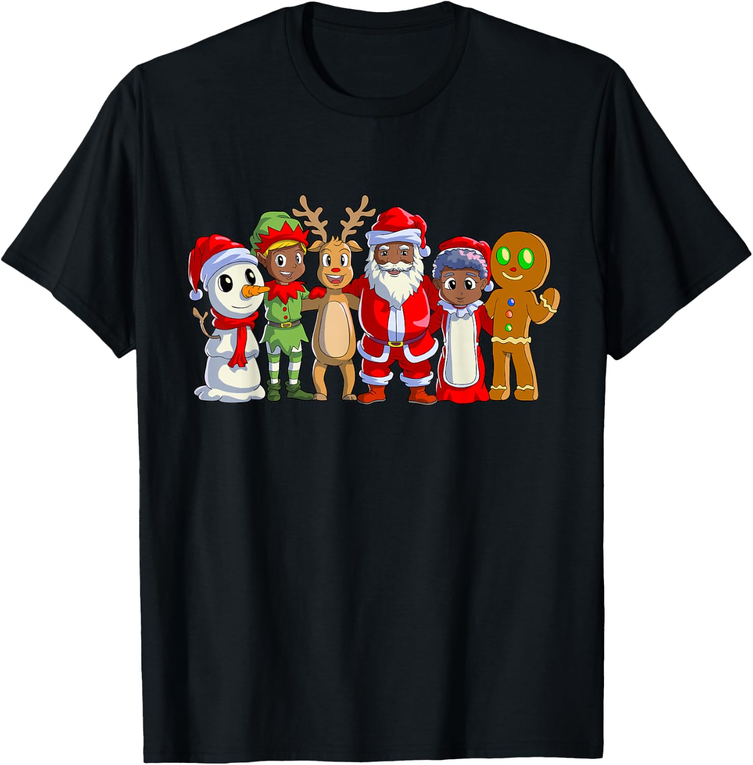 Black Family Christmas Afro African American Santa Xmas T-Shirt - T-Shirt | Black