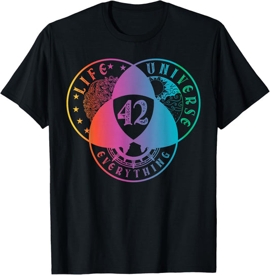 The Answer To Life Universe And Everything Universe T-Shirt - T-Shirt | Black