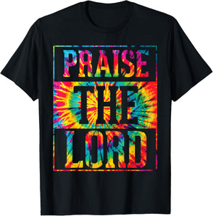 Praise The Lord Christian Faith Tie Dye Cute Christianity T-Shirt - T-Shirt | Black