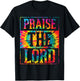Praise The Lord Christian Faith Tie Dye Cute Christianity T-Shirt - T-Shirt | Black