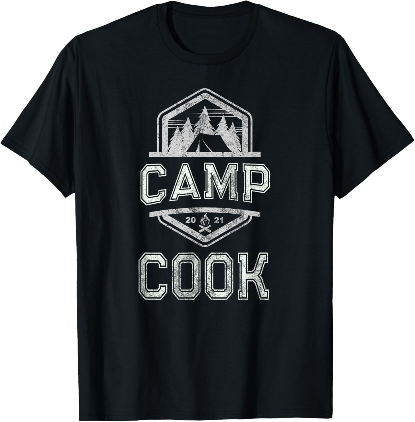 Vintage CAMP COOK Chef Squad Camping Cooking Team Funny T-Shirt - T-Shirt | Black