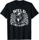 Weld Like a Girl Floral Welding Mask Tradeswoman Welder T-Shirt - T-Shirt | Black