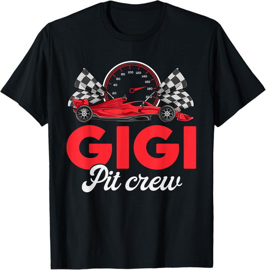 Race Car Gigi Of The Birthday Boy Shirt, Gigi Pit Crew T-Shirt - T-Shirt | Black