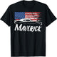 Maverick 302 Vintage American Flag USA Muscle Car T-Shirt - T-Shirt | Black