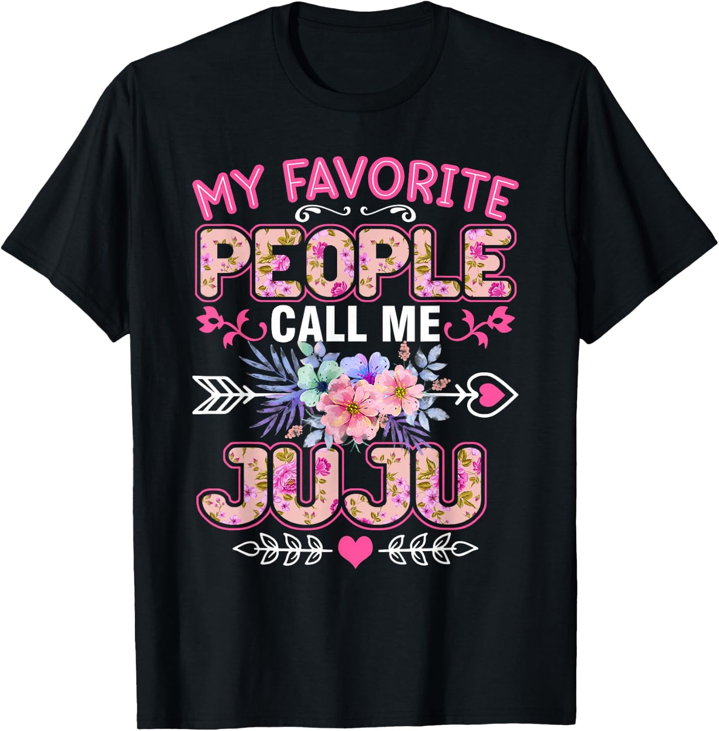 My Favorite People Call Me Juju Shirt Funny Mother's Day T-Shirt - T-Shirt | Black