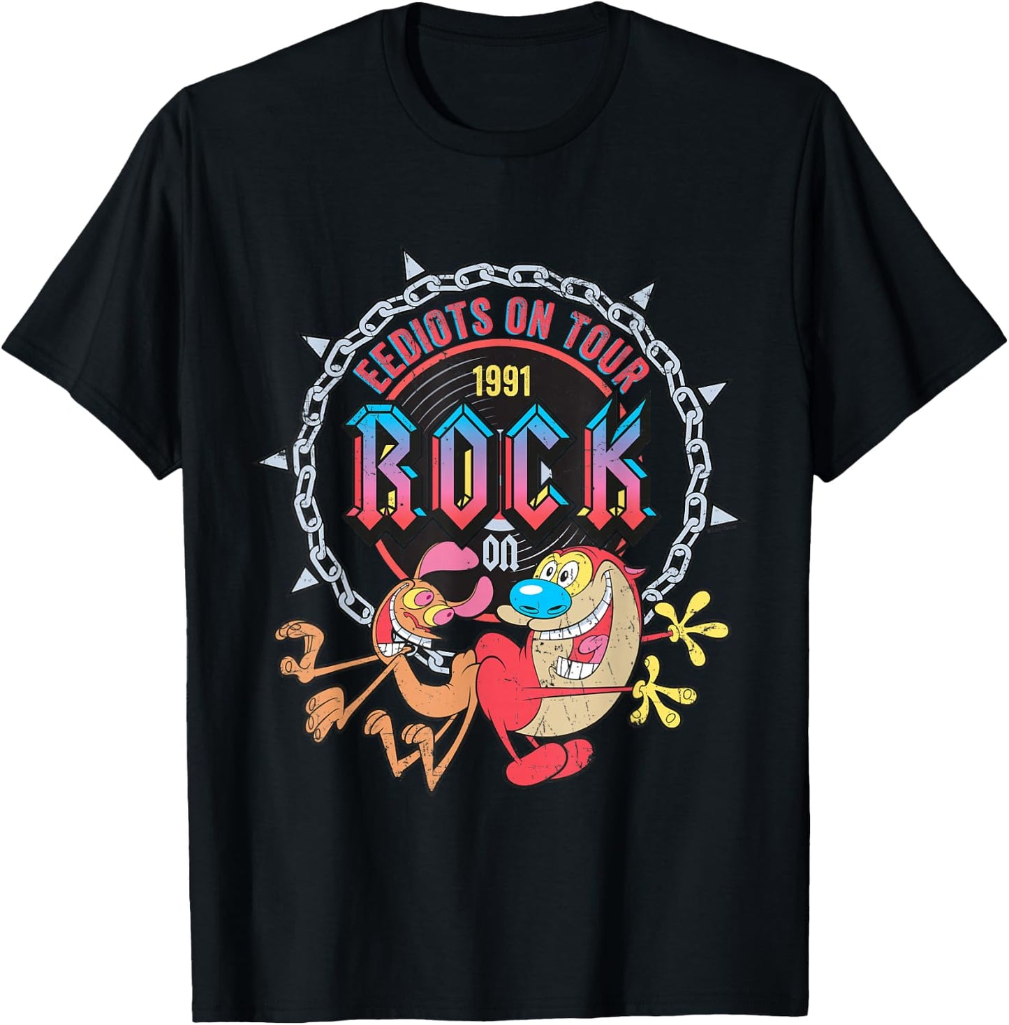 Ren & Stimpy Eediots On Tour T-Shirt - T-Shirt | Black