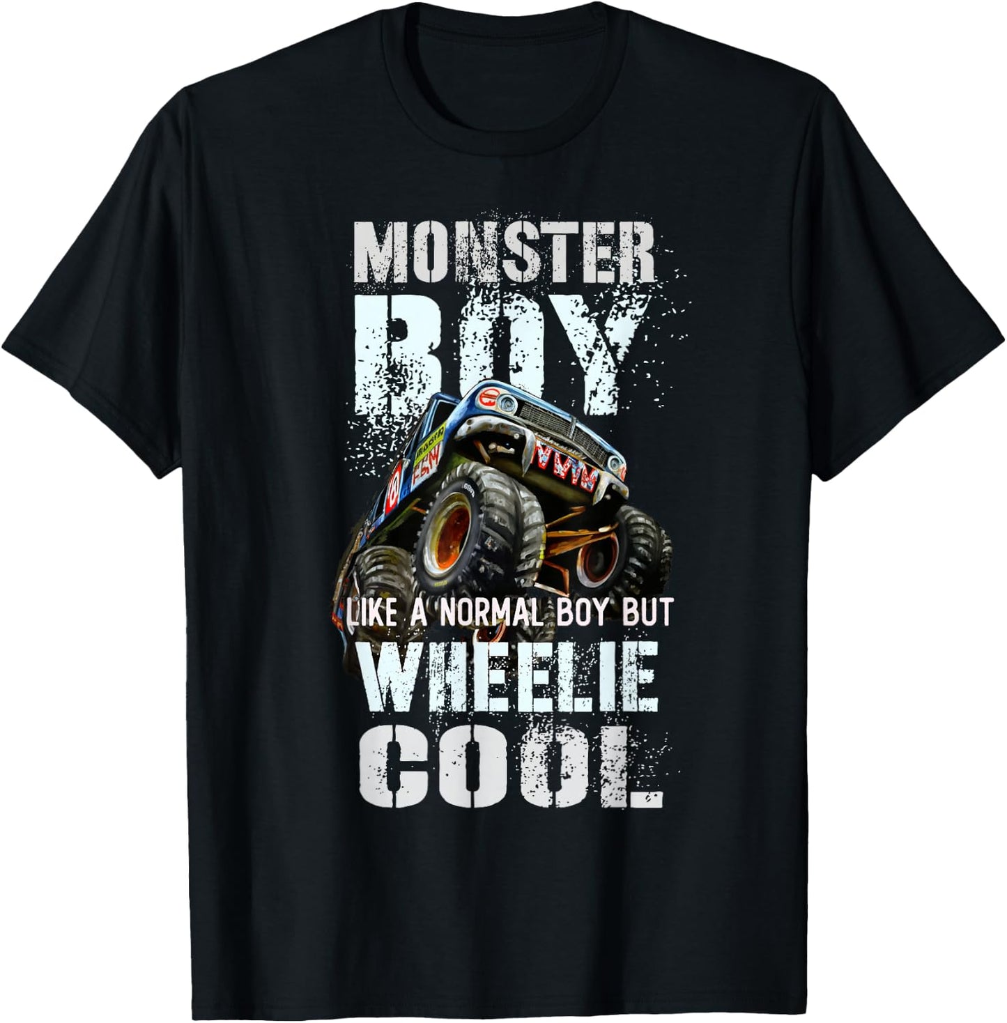 Vintage MONSTER BOY Family Birthday Bruh My Wheelie Cool Guy T-Shirt - T-Shirt | Black
