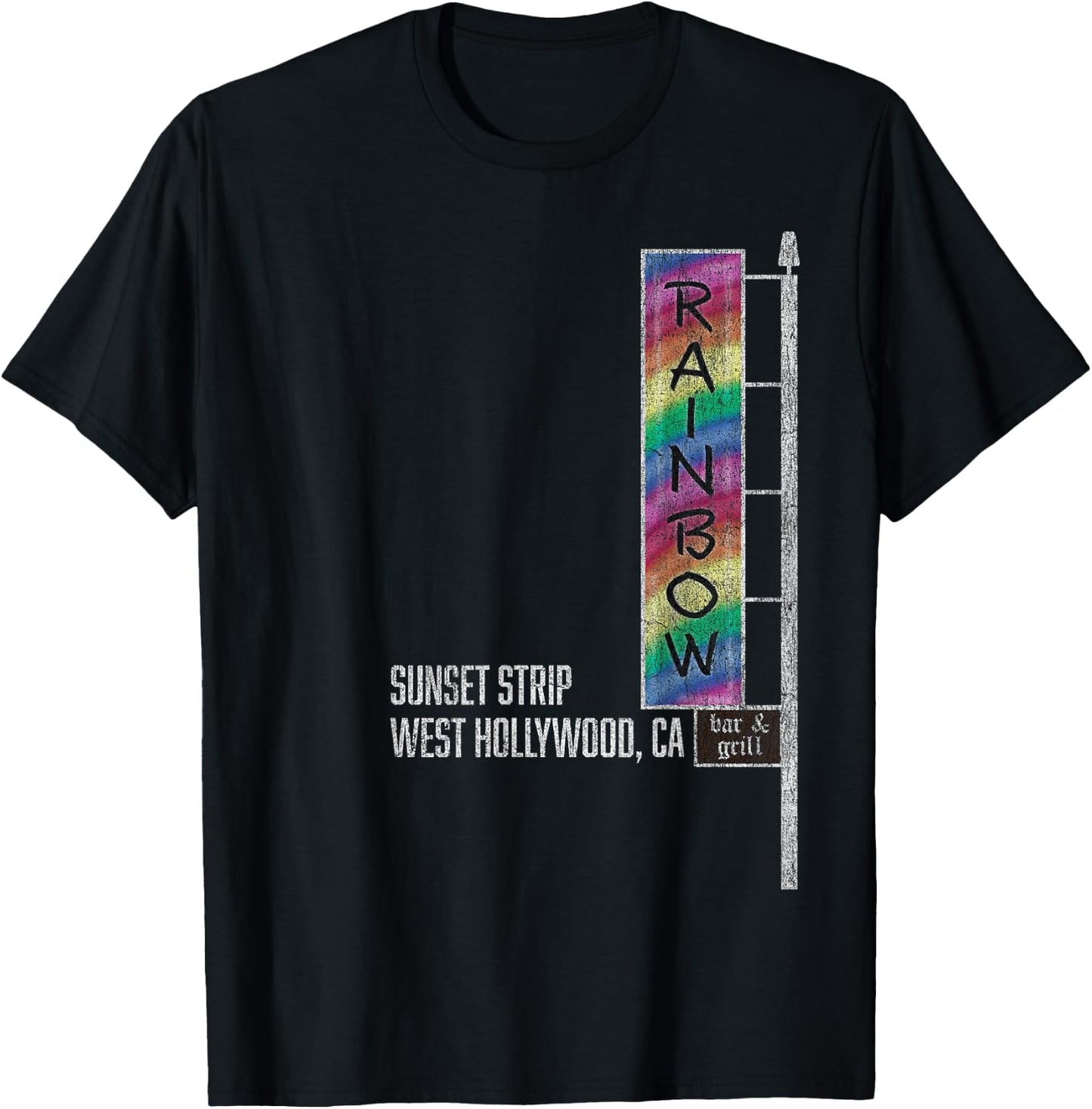 Glam Rock Legends - Rainbow Bar and Grill T-Shirt - T-Shirt | Black