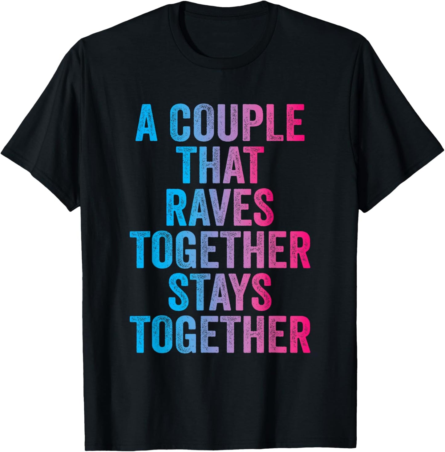 Rave Couple Matching EDM Dance Music Festival Trippy T-Shirt - T-Shirt | Black