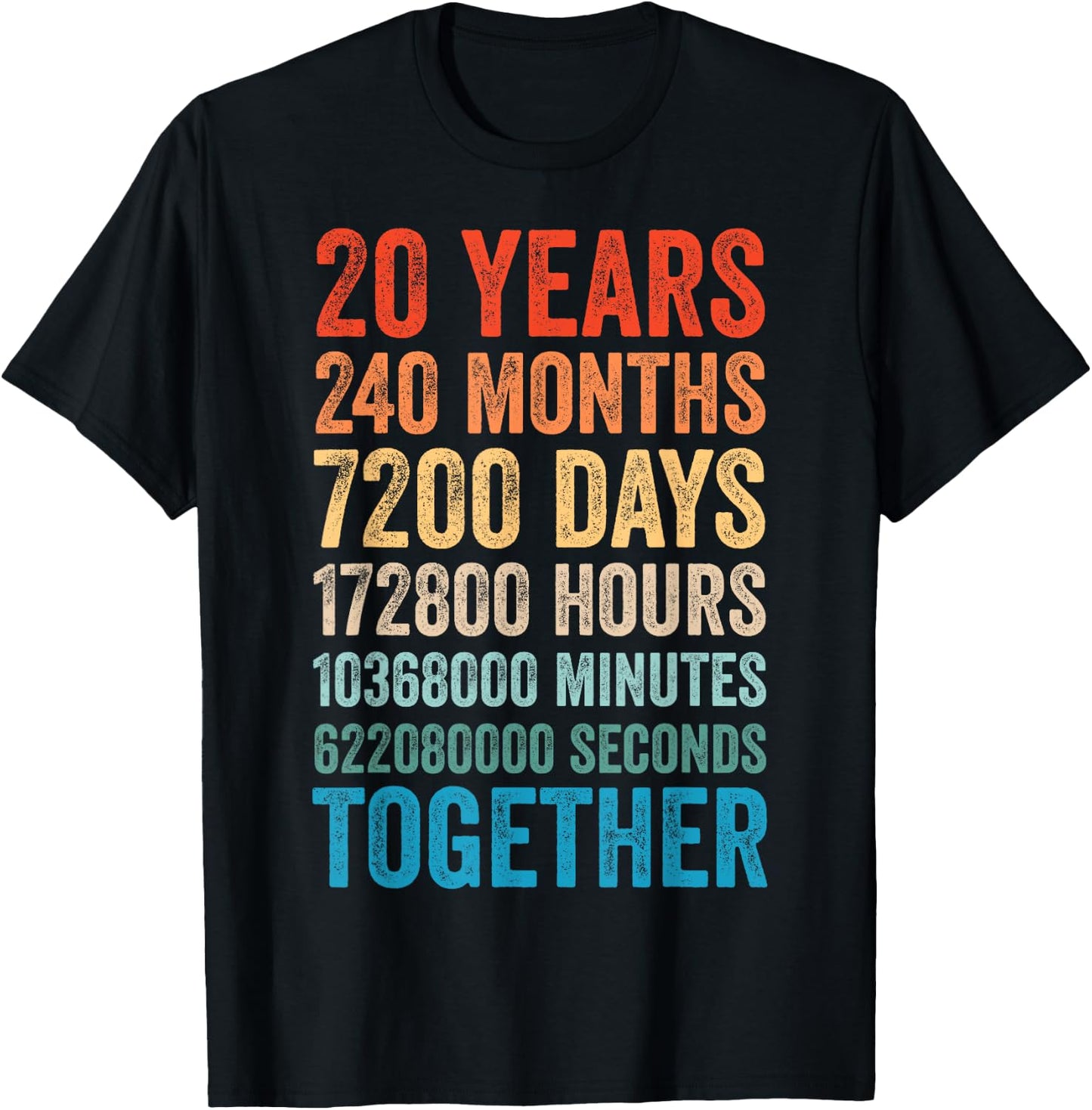 20 Year Anniversary Him Her Couple 20th Wedding Anniversary T-Shirt - T-Shirt | Black