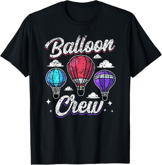 Balloon Crew Pilot Ballooning Hot Air Balloon Team T-Shirt - T-Shirt | Black
